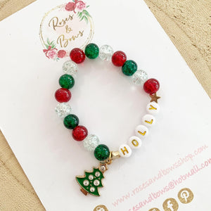 Girls Christmas Tree Bracelet