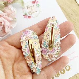 Lemon floral Snap Clip Set