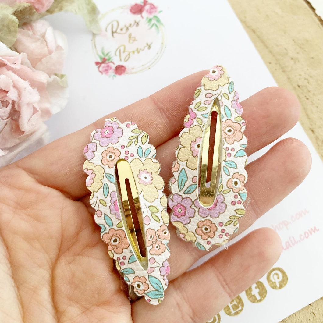 Lemon floral Snap Clip Set