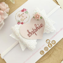 Load image into Gallery viewer, Personalised Name Hair Bow Headband or Clip
