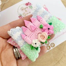 Load image into Gallery viewer, Castle Glitter Bow Headband or Clip
