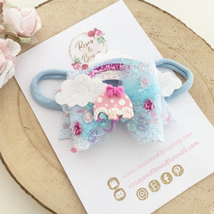 Spring Showers Glitter Hair Bow Headband or Clip