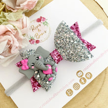 Load image into Gallery viewer, Elephant Hair Bow Headband or Clip
