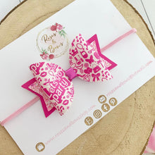 Load image into Gallery viewer, Pink party hair bow Headband or Clip
