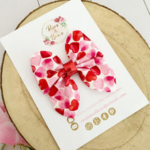 Load image into Gallery viewer, Pink and Red Valentines Valentine’s Sailor Bow Headband or Clip
