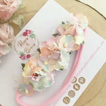 Load image into Gallery viewer, Pastel Rainbow rose flower headband
