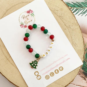 Girls Christmas Tree Bracelet