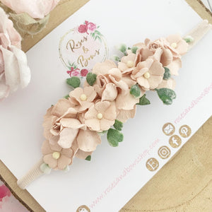 Nude nylon headband - Flower Crown Headband