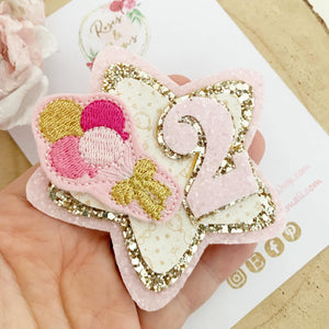 Pink & Gold Birthday Badge - Birthday Glitter Badge