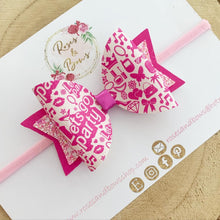 Load image into Gallery viewer, Pink party hair bow Headband or Clip
