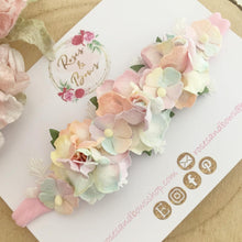 Load image into Gallery viewer, Pastel Rainbow rose flower headband
