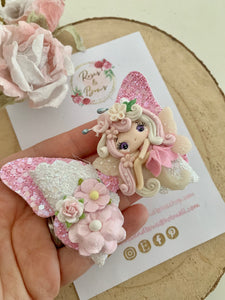 Pink Fairy Hair Bow Headband or Clip