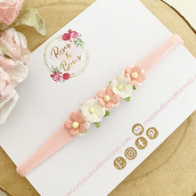 Load image into Gallery viewer, Pink blush flower nylon stretch headband
