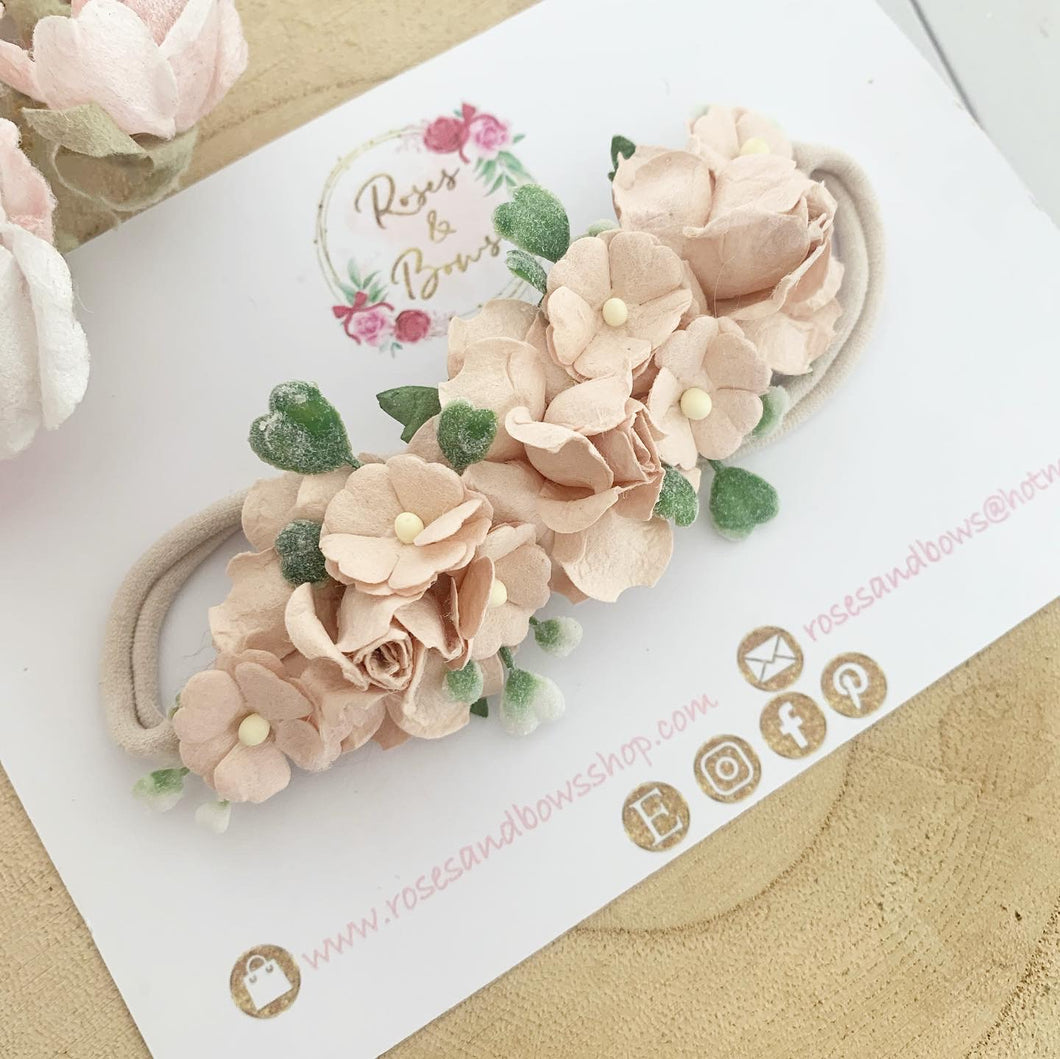 Nude nylon headband - Flower Crown Headband