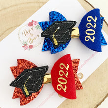 Load image into Gallery viewer, Nursery school graduation Glitter Hair Bow Headband or Clip
