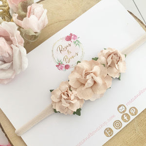 Nude nylon headband - Flower Crown Headband