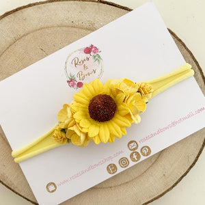 Sunflower nylon headband - Flower Crown Headband