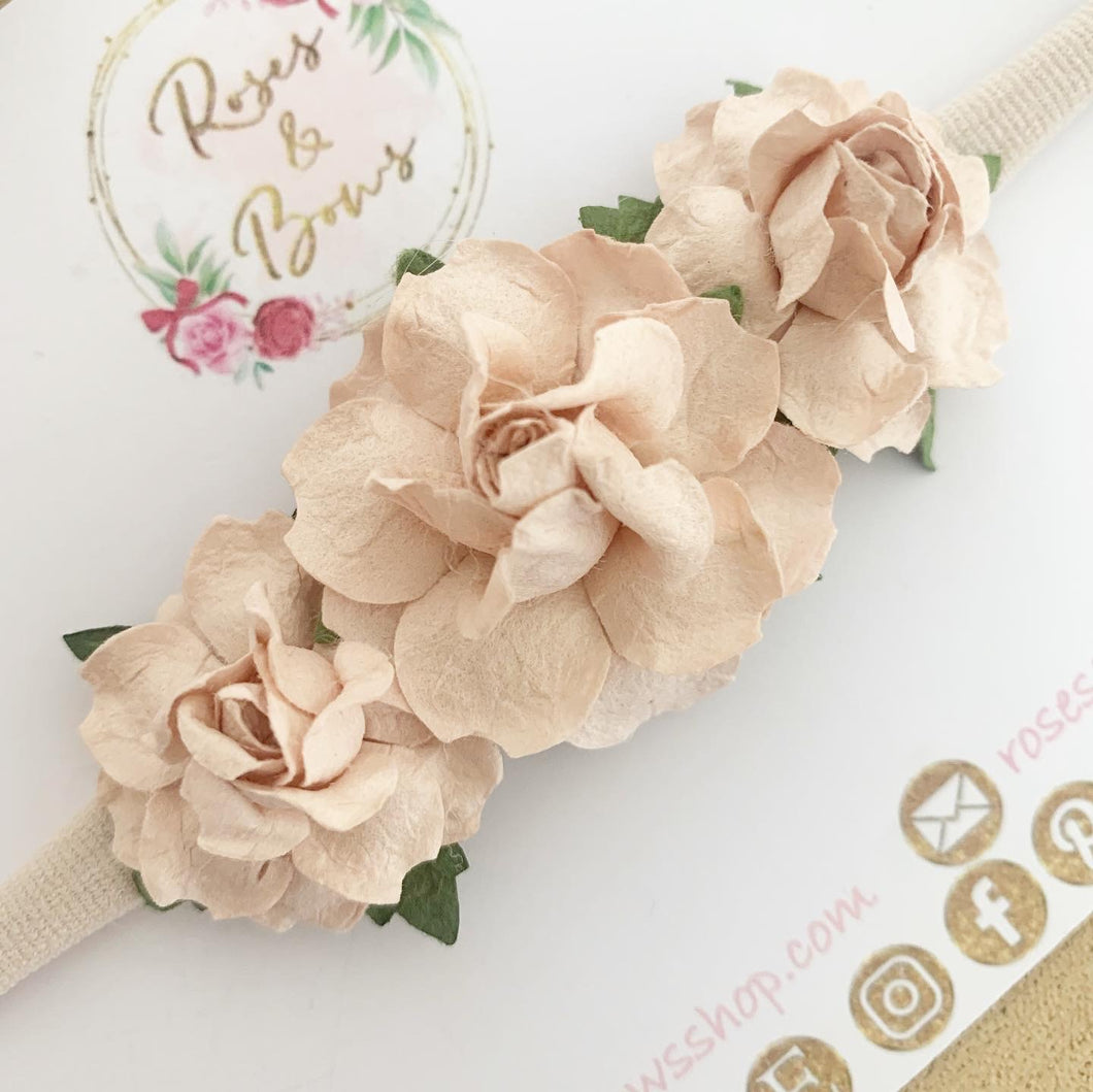 Nude nylon headband - Flower Crown Headband