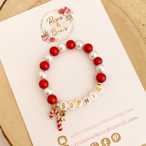 Christmas Candy Cane Bracelet