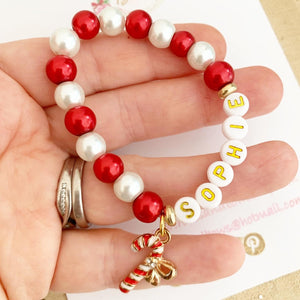 Christmas Candy Cane Bracelet