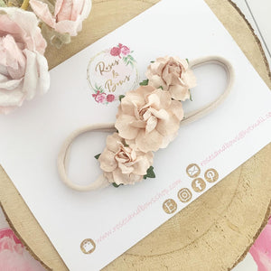 Nude nylon headband - Flower Crown Headband