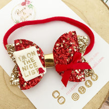 Load image into Gallery viewer, Christmas Nice List Hair Bow Headband or Clip
