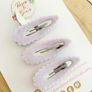 Mermaid scalloped snap clip set