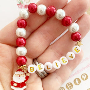 Red Santa Personalised Christmas Bracelet