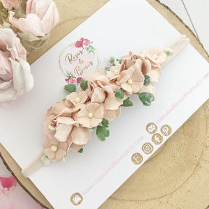 Nude nylon headband - Flower Crown Headband