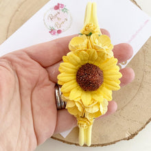 Load image into Gallery viewer, Sunflower nylon headband - Flower Crown Headband
