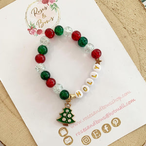 Girls Christmas Tree Bracelet