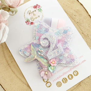 Mermaid Tail Birthday Badge - Birthday Glitter Badge