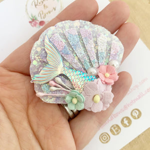 Mermaid Tail Shell Hair Headband or Clip