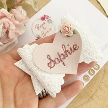 Load image into Gallery viewer, Personalised Name Hair Bow Headband or Clip
