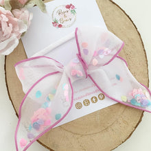 Load image into Gallery viewer, Mermaid Shaker Organza Hair Bow Headband or Clip
