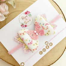 Load image into Gallery viewer, Pink Glitter Butterfly Hair Bow Headband or Clip
