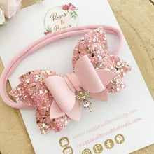 Load image into Gallery viewer, Pink Fairy Hair Bow Headband or Clip
