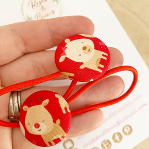 Reindeer Bobble Hair Ties Set of 2