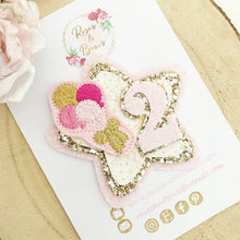 Load image into Gallery viewer, Pink &amp; Gold Birthday Badge - Birthday Glitter Badge
