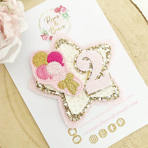 Pink & Gold Birthday Badge - Birthday Glitter Badge