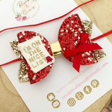 Load image into Gallery viewer, Christmas Nice List Hair Bow Headband or Clip
