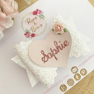 Personalised Name Hair Bow Headband or Clip