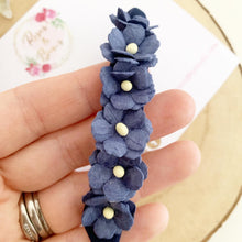 Load image into Gallery viewer, Navy blue flower nylon stretch headband
