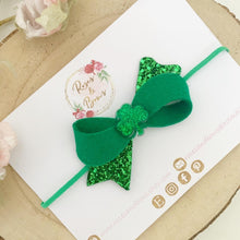 Load image into Gallery viewer, St Patrick’s Day Twist Hair Bow Headband or Clip
