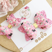Load image into Gallery viewer, Pink Dog Puppy Hair Bow Headband or Clip
