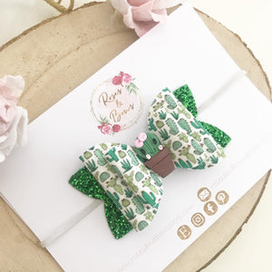 Cactus Hair Bow Headband or clip