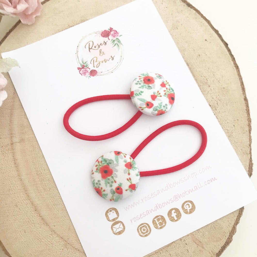 Poppy Bobble Hair Ties Set of 2