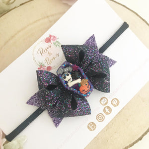 Coffin Halloween Hair Bow Headband or Clip