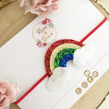 Load image into Gallery viewer, Bright Rainbow Glitter Clip, Headband or Brooch
