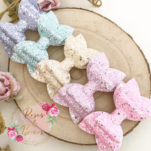 Sparkle Glitter Bow Headband it Clip